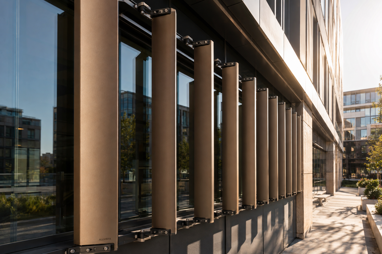 Aluminium sun breakers and brise-soleil. 2