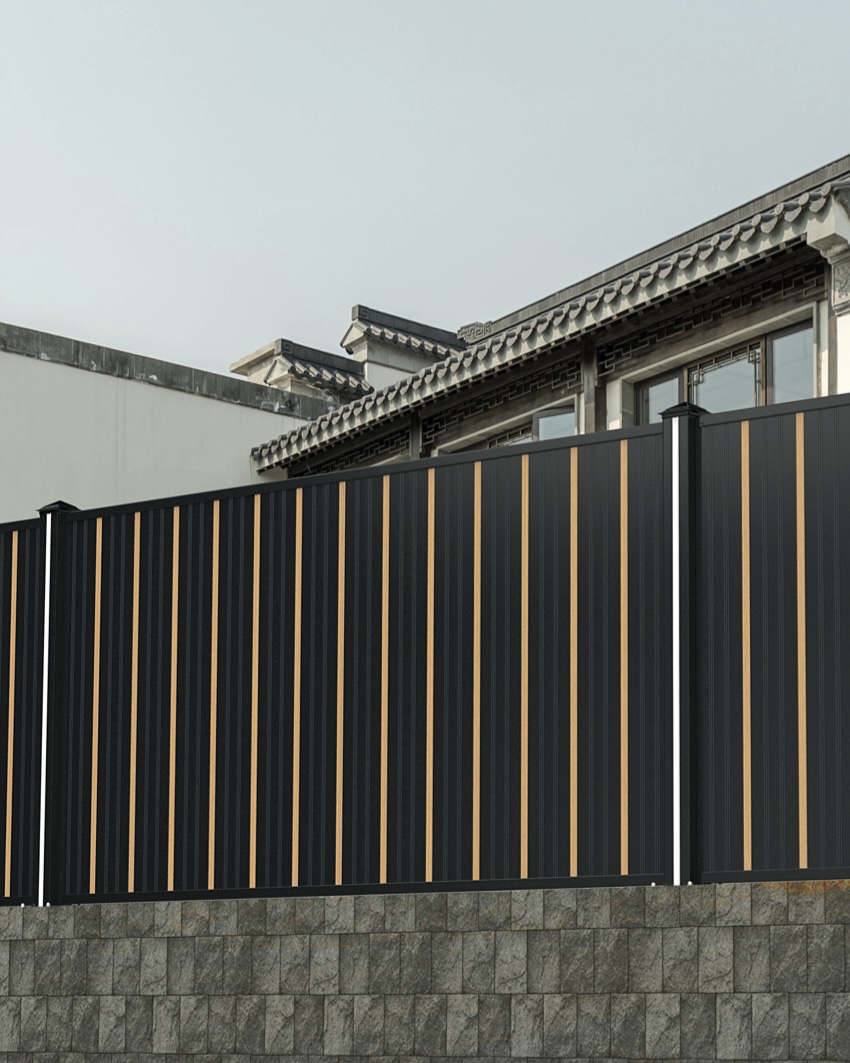 Vertical slats, two-tone finish