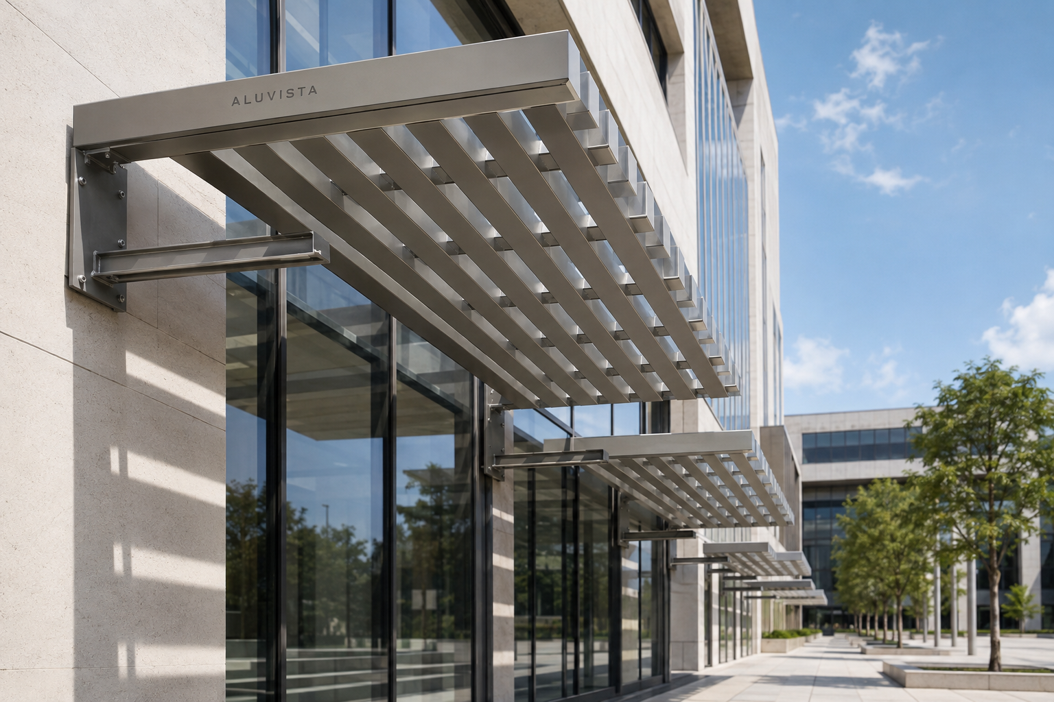 Aluminium sun breakers and brise-soleil. 3